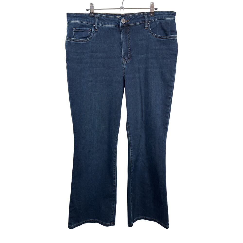 KUT from the Kloth Kelsey Flare Jeans Womens 14 Blue Fab Ab Ankle High Rise